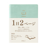 Midori Hibino 2025 Diary - Monthly Block + Daily On 2 Pages - Blue Green - A6 -  - Diaries & Planners - Bunbougu