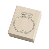 Beverly Wooden Rubber Stamp - Glass Ink Bottle -  - Planner Stamps & Ink Pads - Bunbougu