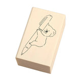 Beverly Wooden Rubber Stamp - Koala and Pen