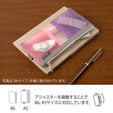 Midori Bookband Mesh Pen Case - For B6 to A5 Notebook - Pink -  - Pencil Cases & Bags - Bunbougu