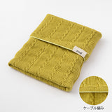 Midori Knitted Book Band with Pockets - For A6 To B6 Notebooks - Yellow -  - Pencil Cases & Bags - Bunbougu