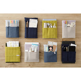 Midori Knitted Book Band with Pockets - For A6 To B6 Notebooks - Two-Tone Light Blue -  - Pencil Cases & Bags - Bunbougu