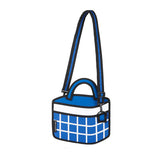 Jump From Paper Checked Handbag - Dark Blue -  - Pencil Cases & Bags - Bunbougu