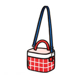 Jump From Paper Checked Handbag - Red