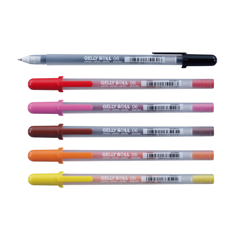  Sakura Gelly Roll Classic Gel Pen - Fine - 0.6 mm - Original  Colors - 7 Color Bundle