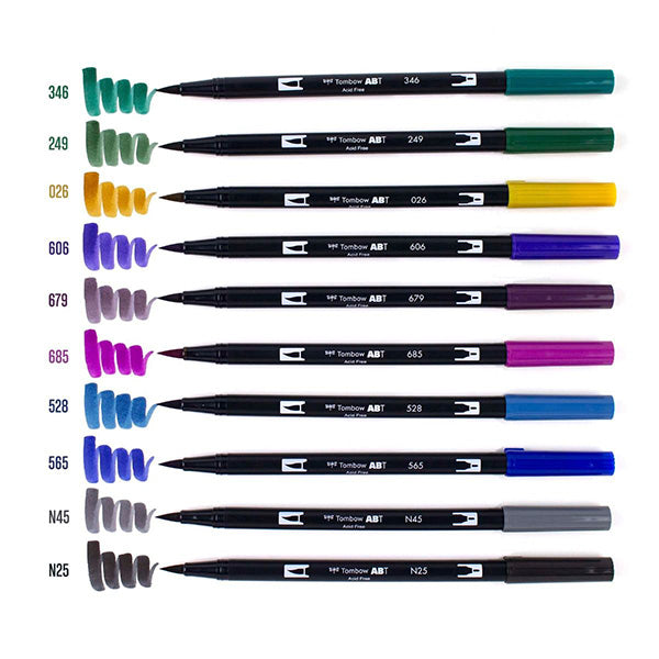 Tombow ABT Dual Brush Pen 12set, Pastel Colors