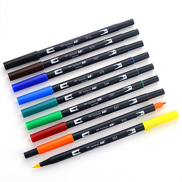 Tombow ABT Dual Brush Pen - 10 Colour Set - Primary – Bunbougu